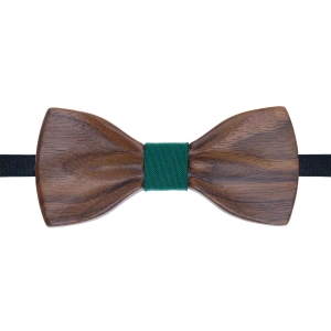 Mucha drewniana wypukła - klasyczna w stylu boho ciemnobrązowa/zielona