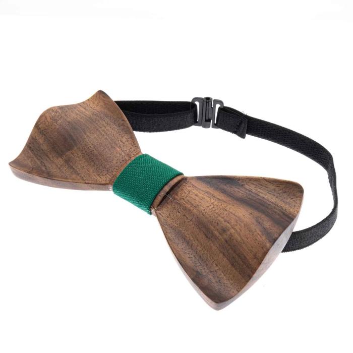 Mucha drewniana profilowana - klasyczna w stylu boho ciemnobrązowa/zielona