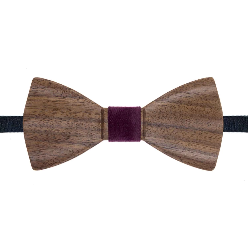 Mucha drewniana profilowana - klasyczna w stylu boho ciemnobrązowa/bordowa