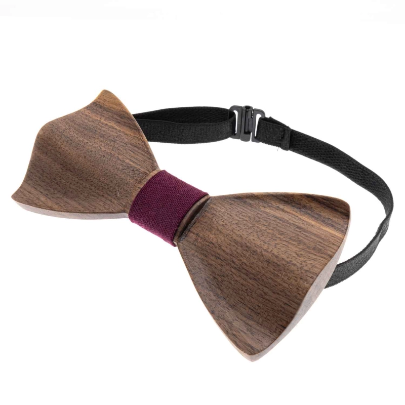 Mucha drewniana profilowana - klasyczna w stylu boho ciemnobrązowa/bordowa