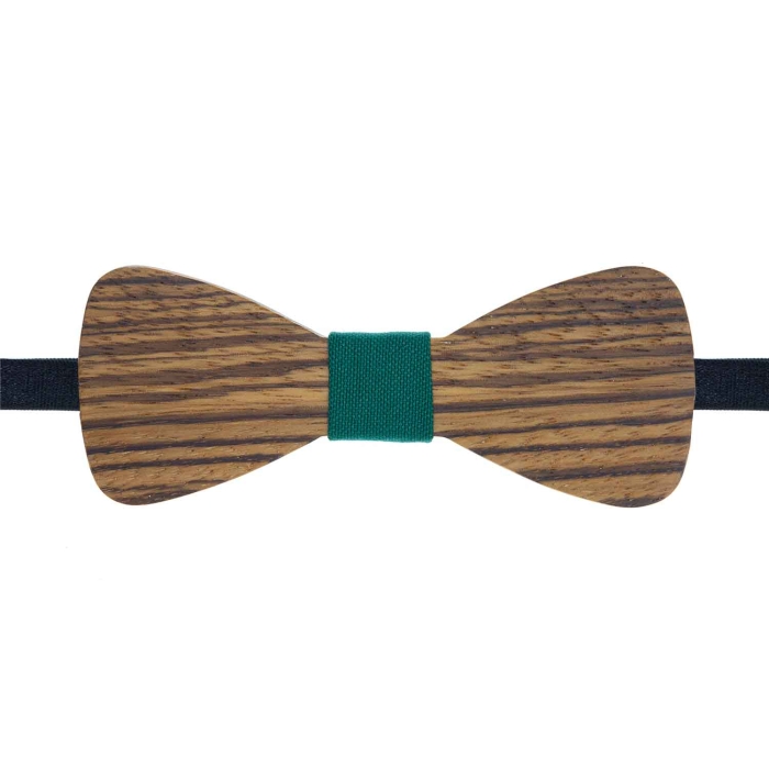 Mucha drewniana płaska - klasyczna w stylu boho ciemnobrązowa/zielona