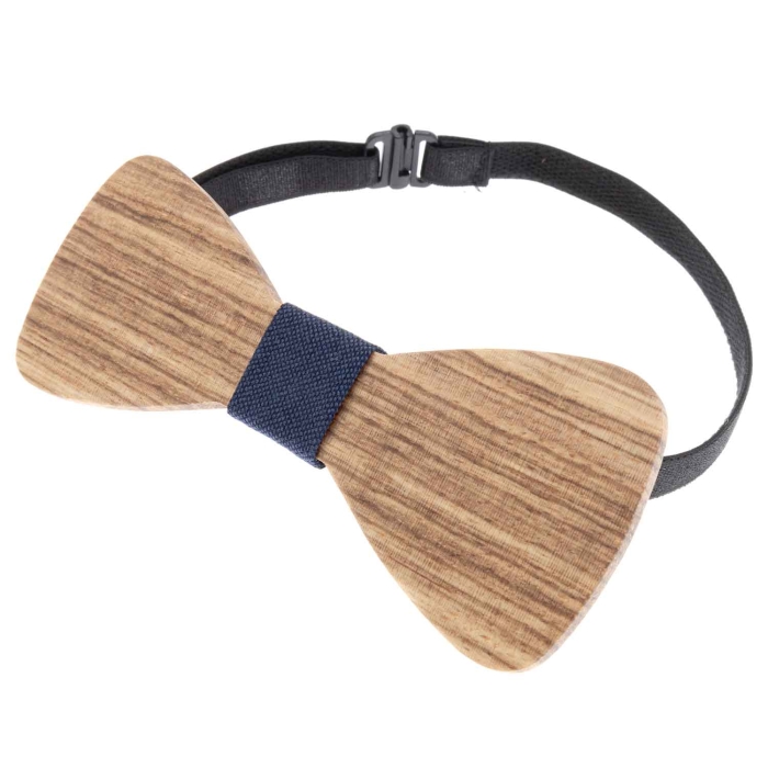 Mucha drewniana płaska - klasyczna w stylu boho jasnobrązowa/granatowa