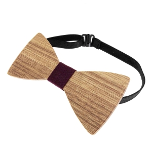 Mucha drewniana spłaszczona - klasyczna w stylu boho ciemnobrązowa/bordowa