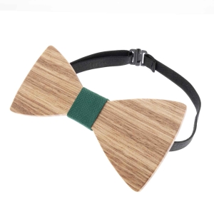 Mucha drewniana spłaszczona - klasyczna w stylu boho jasnobrązowa/zielona