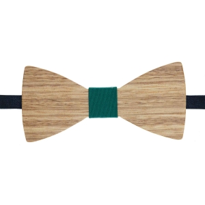 Mucha drewniana spłaszczona - klasyczna w stylu boho ciemnobrązowa/zielona