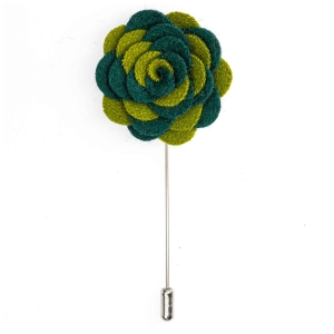 Szpilka do butonierki różyczka z filcu butelkowa zieleń - khaki EM