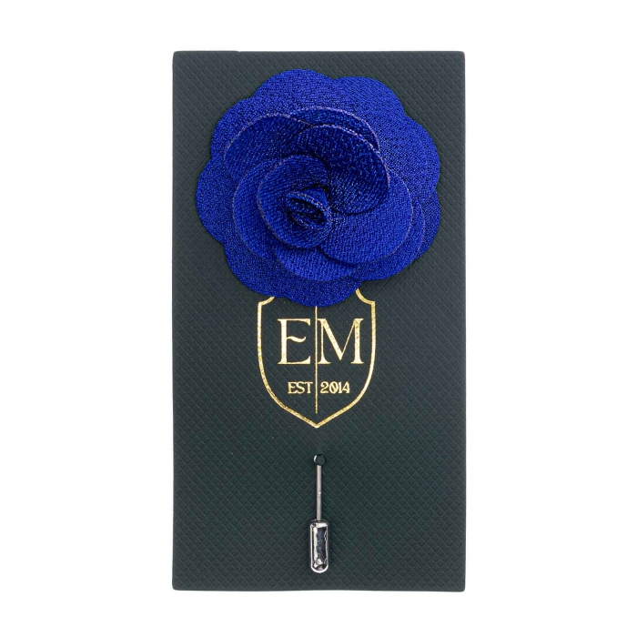 Szpilka do butonierki różyczka niebieska EM