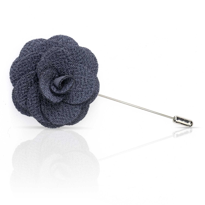 Szpilka do butonierki różyczka szara EM