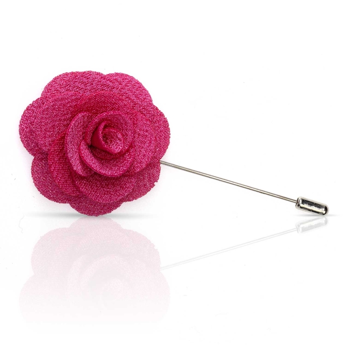 Szpilka do butonierki różyczka w kolorze magenta EM