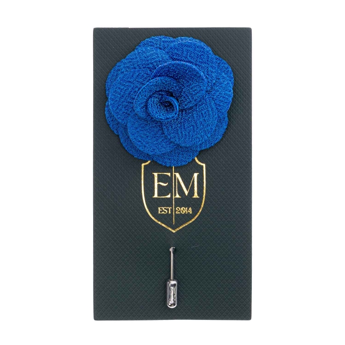 Szpilka do butonierki różyczka niebieska EM