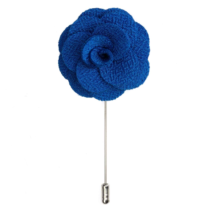 Szpilka do butonierki różyczka niebieska EM