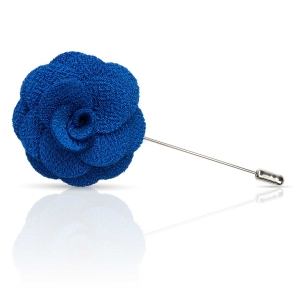 Szpilka do butonierki różyczka niebieska EM
