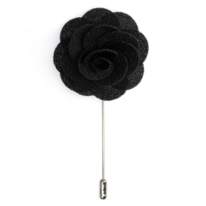 Szpilka do butonierki różyczka czarna EM
