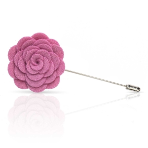 Szpilka do butonierki różyczka z filcu w kolorze lawendowym EM