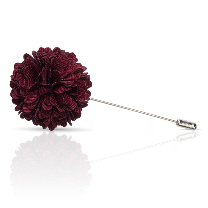 Szpilka do butonierki kwiat 3D bordowa EM
