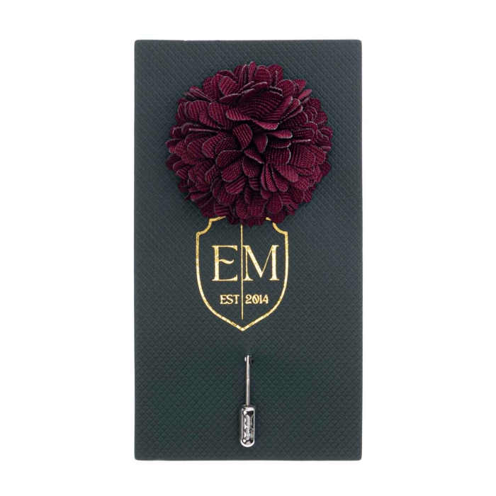 Szpilka do butonierki kwiat 3D bordowa EM