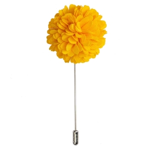 Szpilka do butonierki kwiat 3D żółty - kanarkowy EM