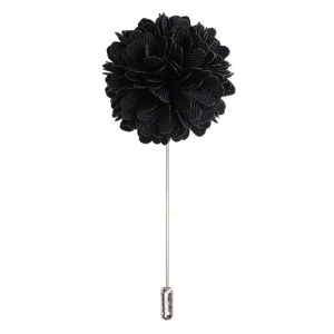 Szpilka do butonierki kwiat 3D czarna EM
