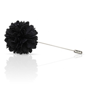 Szpilka do butonierki kwiat 3D czarna EM