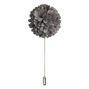 Szpilka do butonierki kwiat 3D grafitowa EM