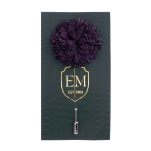 Szpilka do butonierki kwiat 3D ciemna śliwka EM
