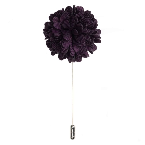 Szpilka do butonierki kwiat 3D ciemna śliwka EM