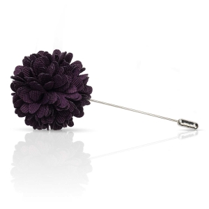 Szpilka do butonierki kwiat 3D ciemna śliwka EM