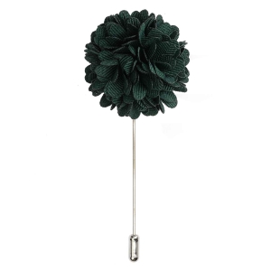 Szpilka do butonierki kwiat 3D butelkowa zieleń EM