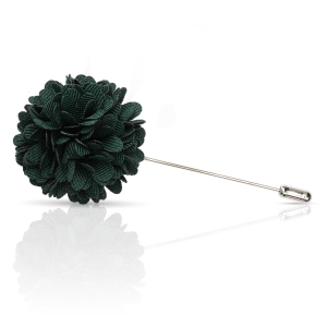 Szpilka do butonierki kwiat 3D butelkowa zieleń EM