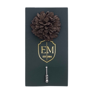 Szpilka do butonierki kwiat 3D brązowa EM