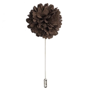 Szpilka do butonierki kwiat 3D brązowa EM