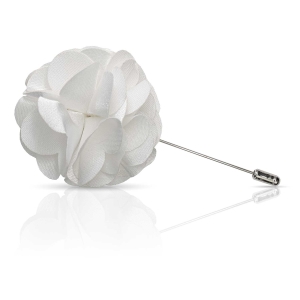 Szpilka do butonierki ślubna kwiat goździk w kolorze białym duża EM