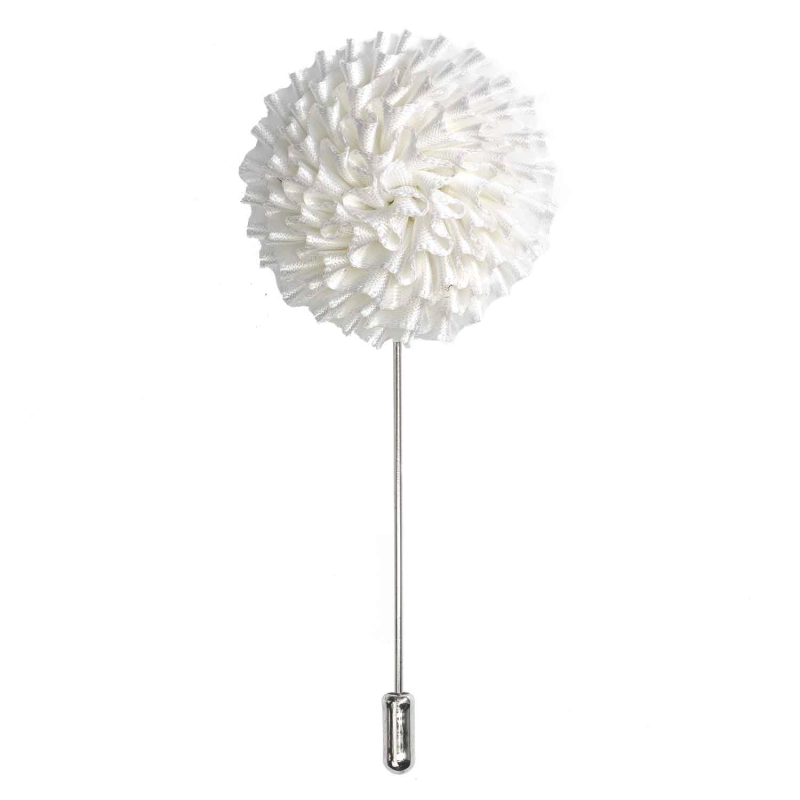 Szpilka do butonierki ślubna kwiat w kolorze białym EM