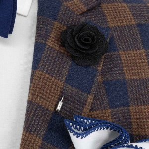 Szpilka do butonierki różyczka czarna EM