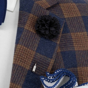 Szpilka do butonierki kwiat 3D czarna EM