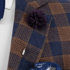 Szpilka do butonierki kwiat 3D ciemna śliwka EM