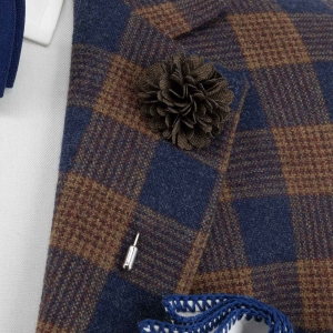 Szpilka do butonierki kwiat 3D brązowa EM