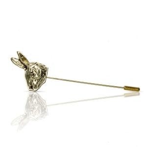 Szpilka do krawatu / butonierki złoty zając EM