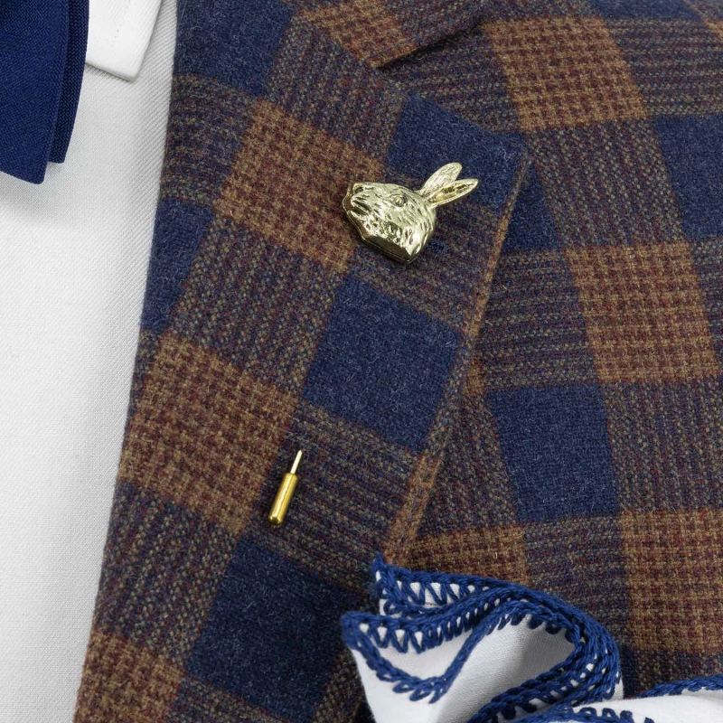 Szpilka do krawatu / butonierki złoty zając EM