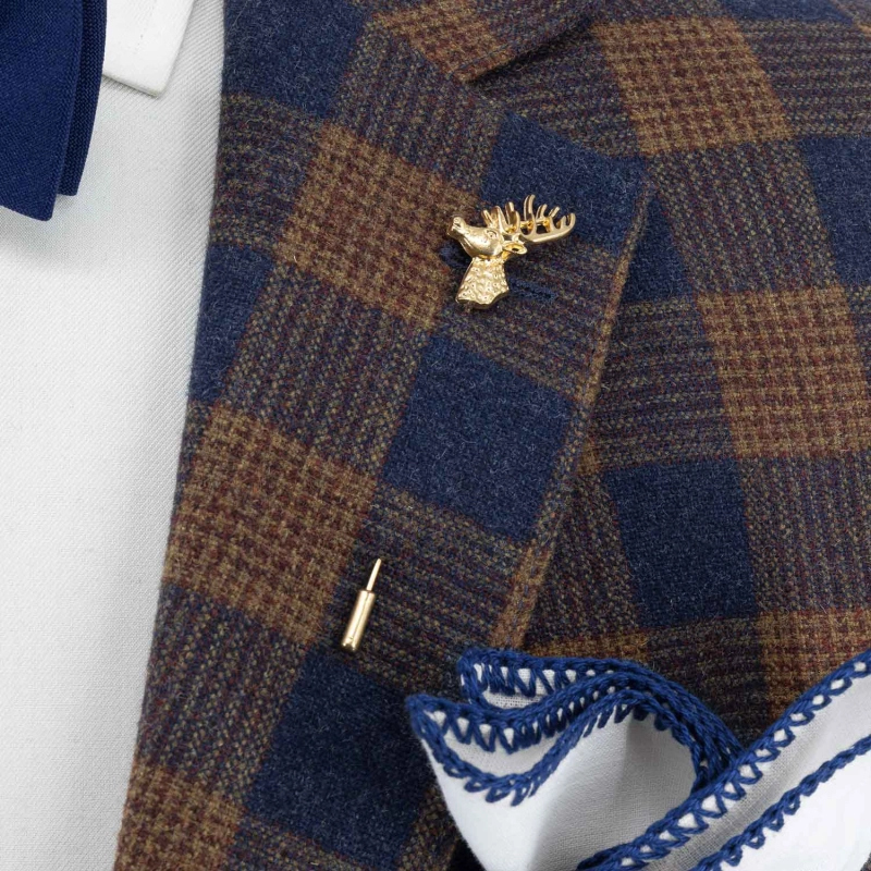 Szpilka do krawatu / butonierki złoty jeleń EM