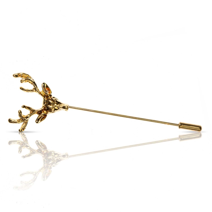 Szpilka do krawatu / butonierki złota poroże renifera EM