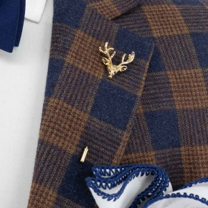 Szpilka do krawatu / butonierki złota poroże renifera EM