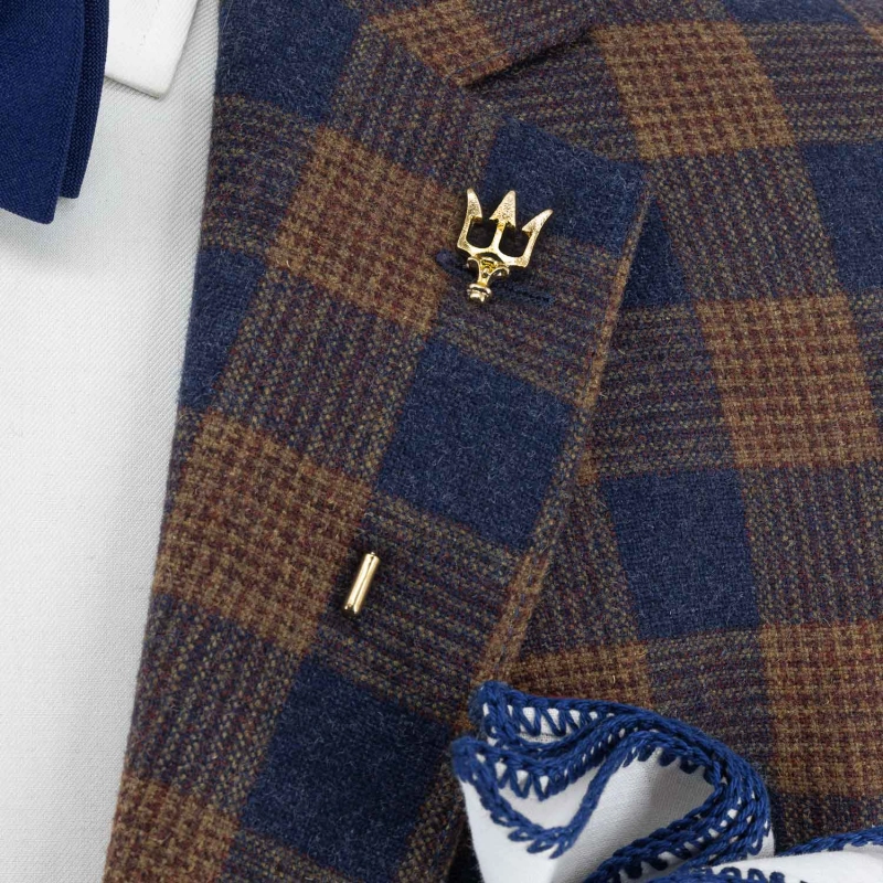 Szpilka do krawatu / butonierki złoty trójząb EM