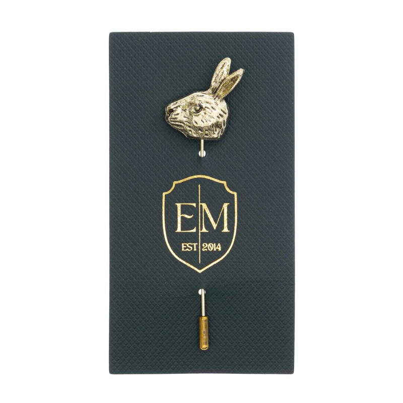 Szpilka do krawatu / butonierki złoty zając EM