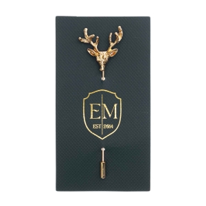 Szpilka do krawatu / butonierki złote poroże renifera EM