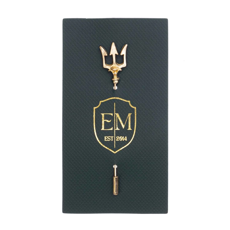 Szpilka do krawatu / butonierki złoty trójząb EM