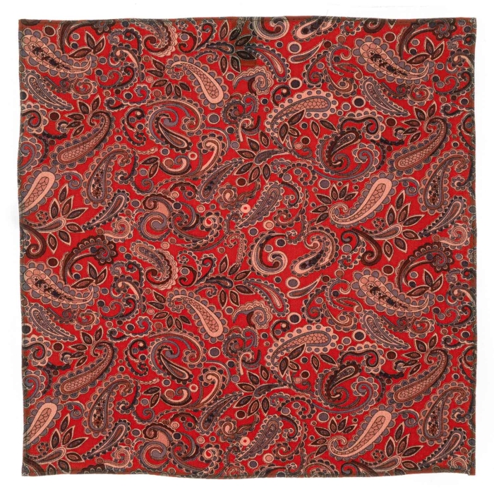 Poszetka czerwona w paisley EM