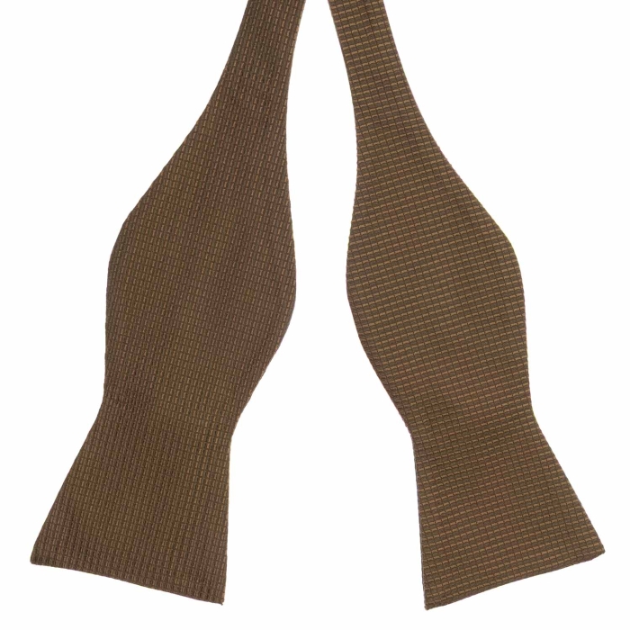 Mucha do wiązania jedwabna w kolorze brązowo - czekoladowym żakardowa EM