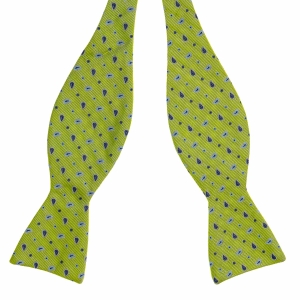 Mucha do wiązania jedwabna zielona w krople żakardowa EM