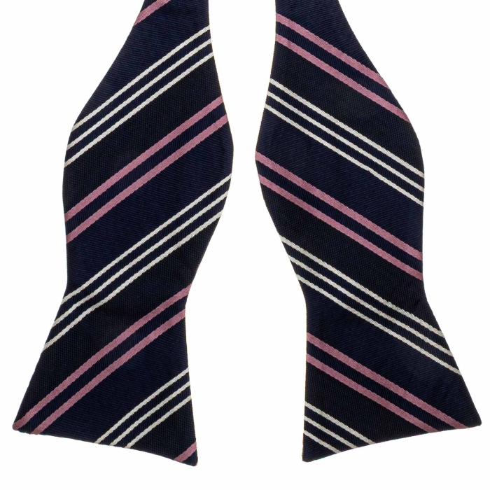 Mucha do wiązania jedwabna granatowy regimental żakardowa EM